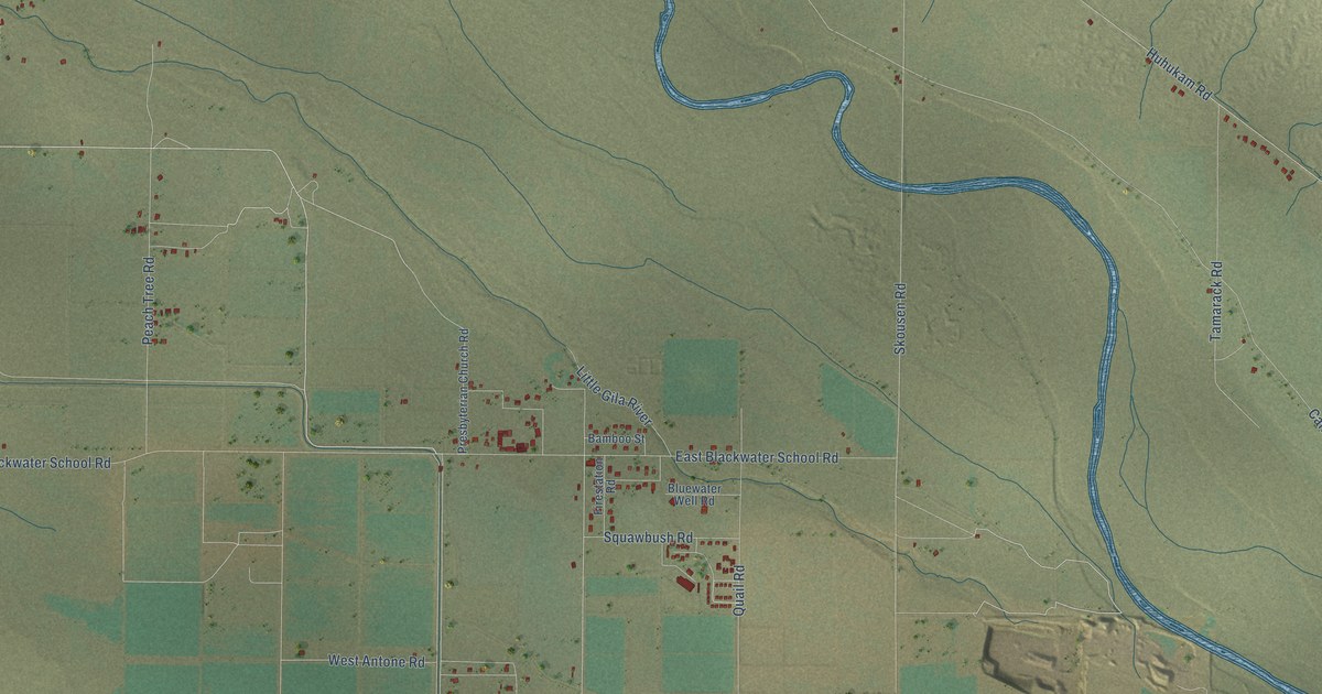 Detailed Map of Blackwater, Arizona