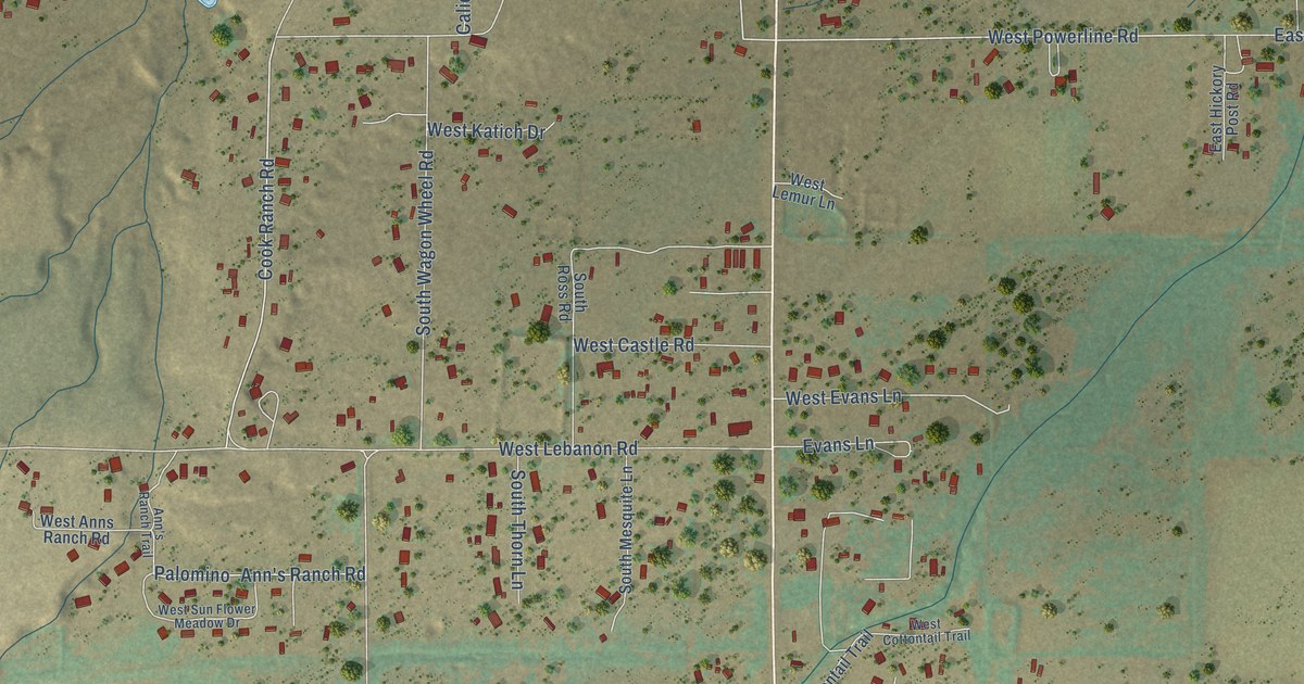 Detailed Map of Cactus Flats, Arizona