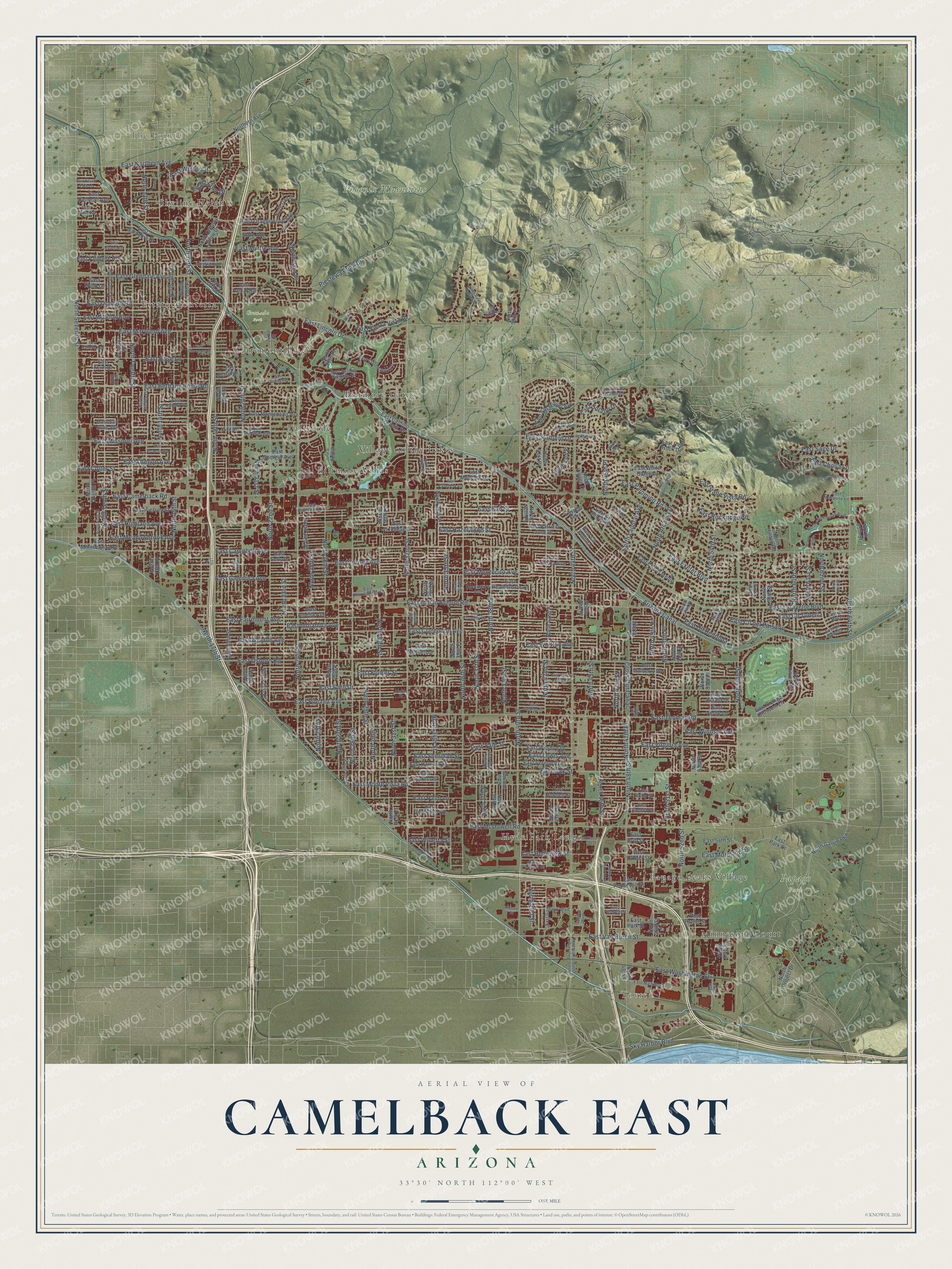Watermarked full-map preview of Camelback East, Arizona