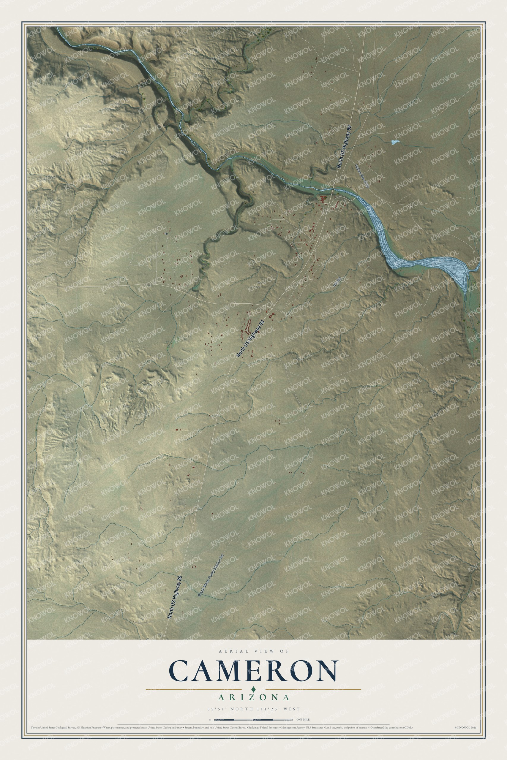 Watermarked full-map preview of Cameron, Arizona
