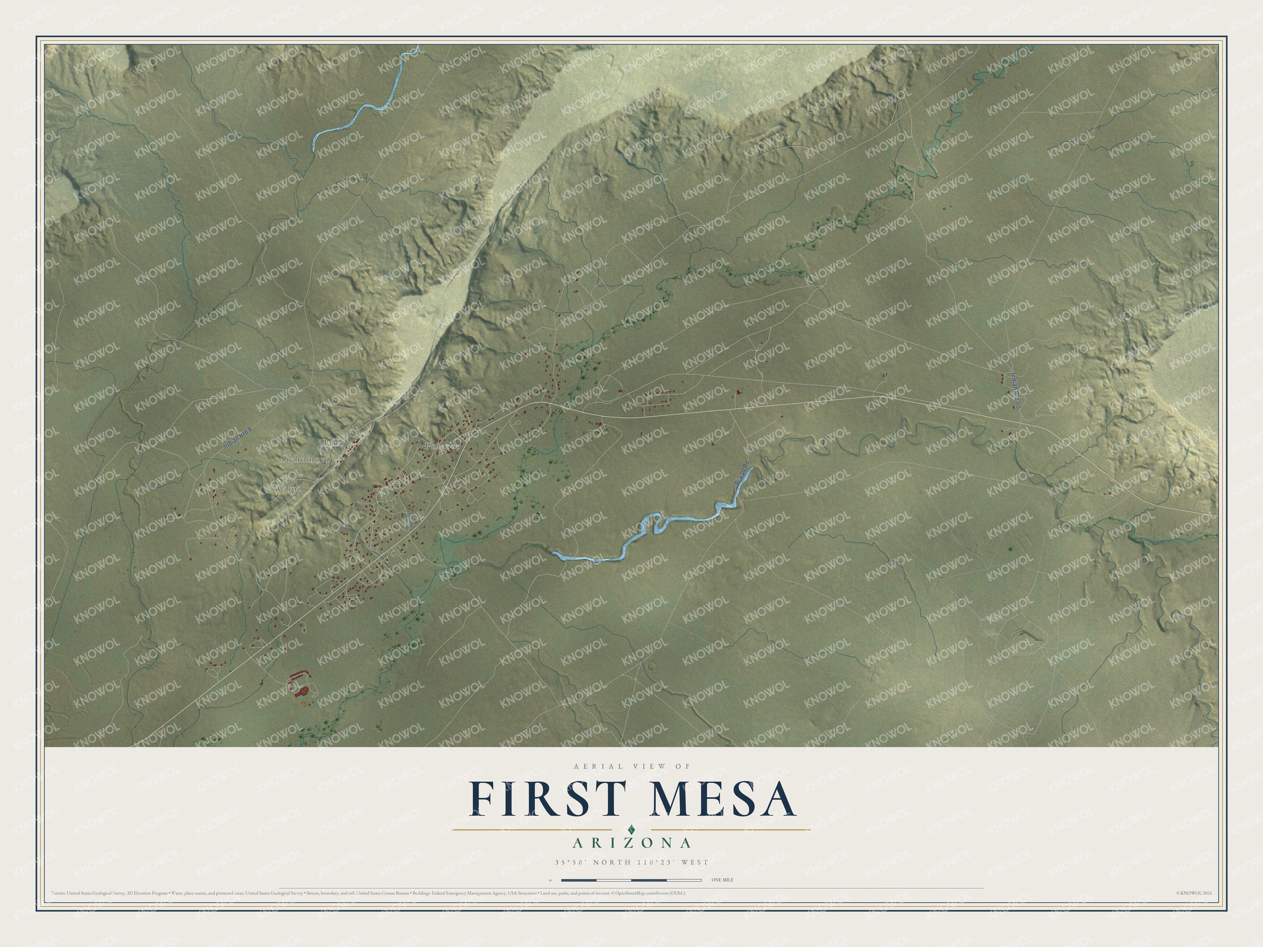 Watermarked full-map preview of First Mesa, Arizona