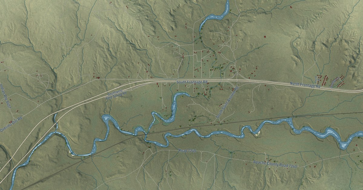 Detailed Map of Houck, Arizona