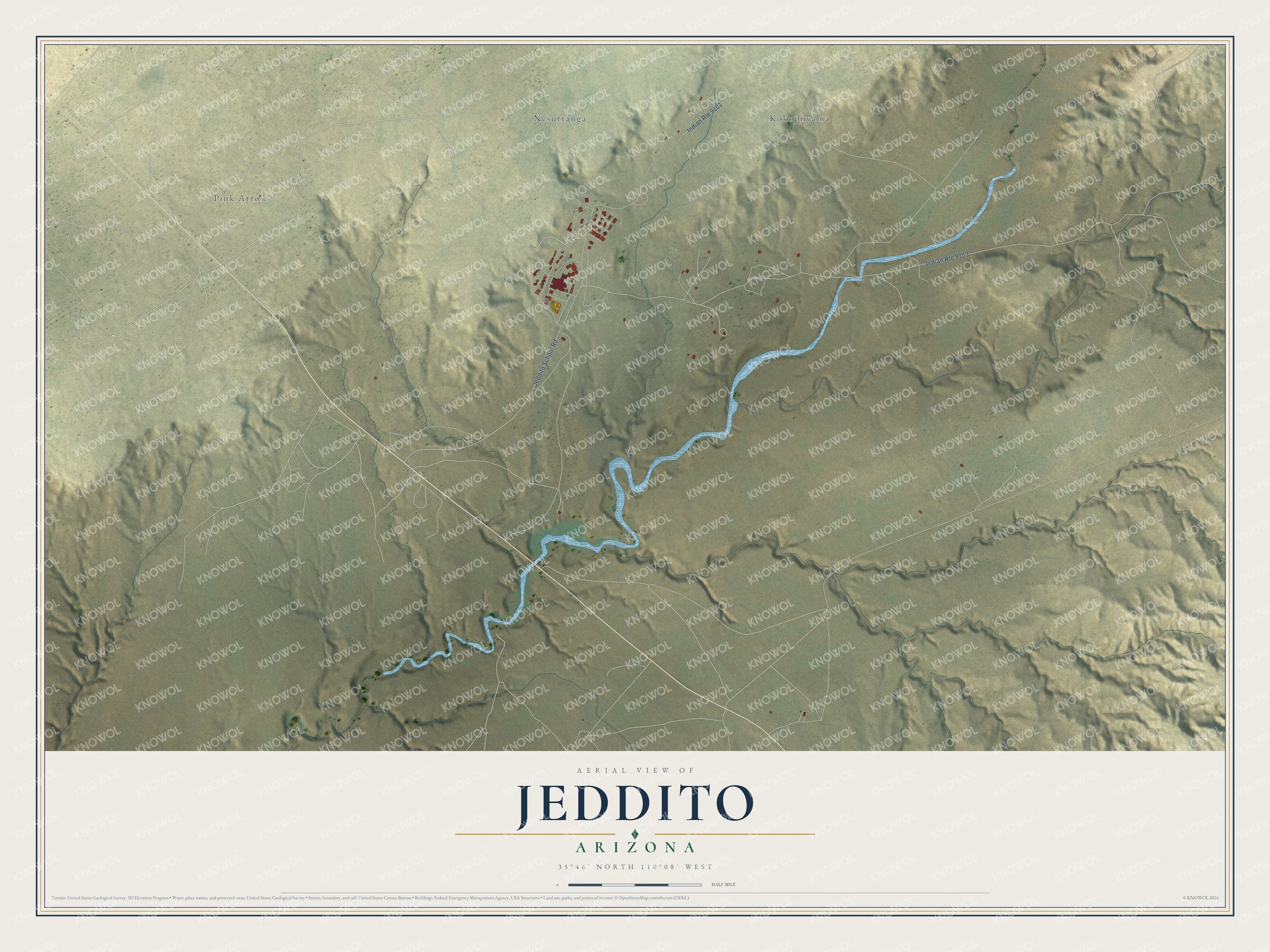 Watermarked full-map preview of Jeddito, Arizona