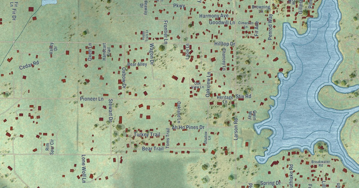 Detailed Map of Lake of the Woods, Arizona
