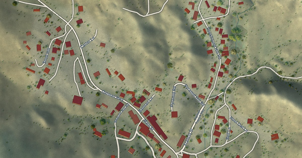 Map of Oatman, Arizona in 2026