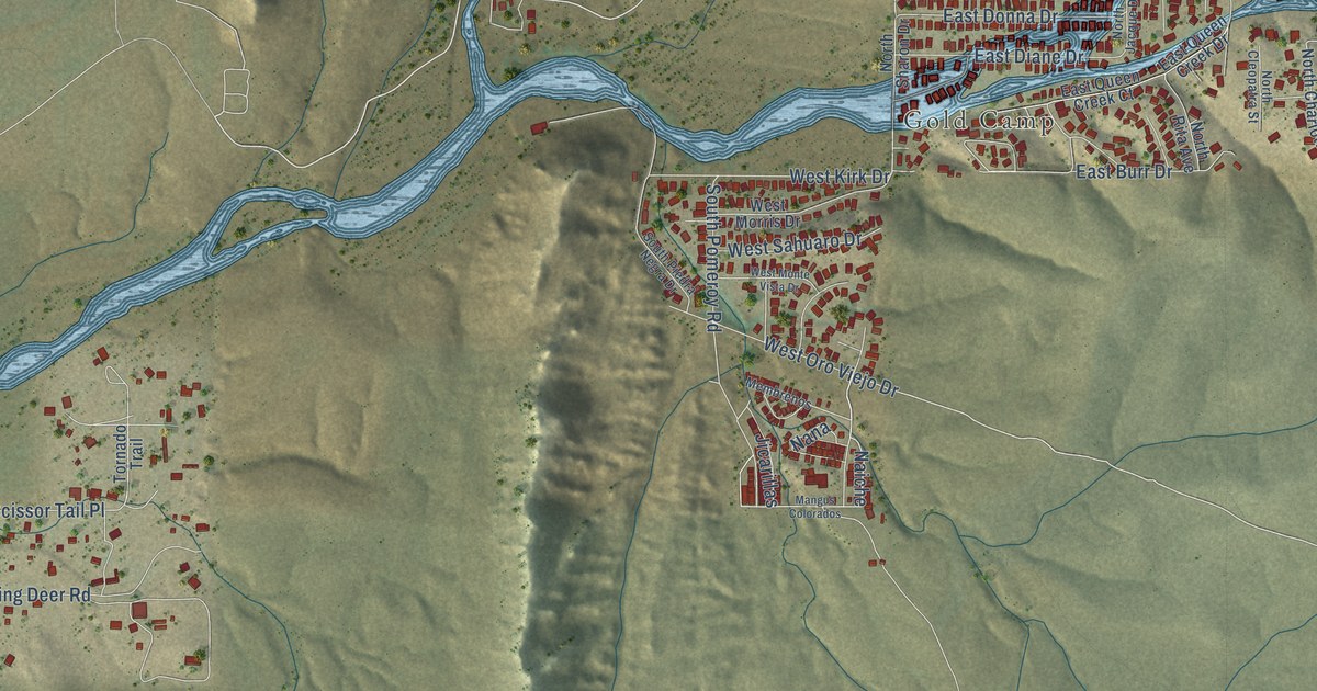 Map of Queen Valley, Arizona in 2026