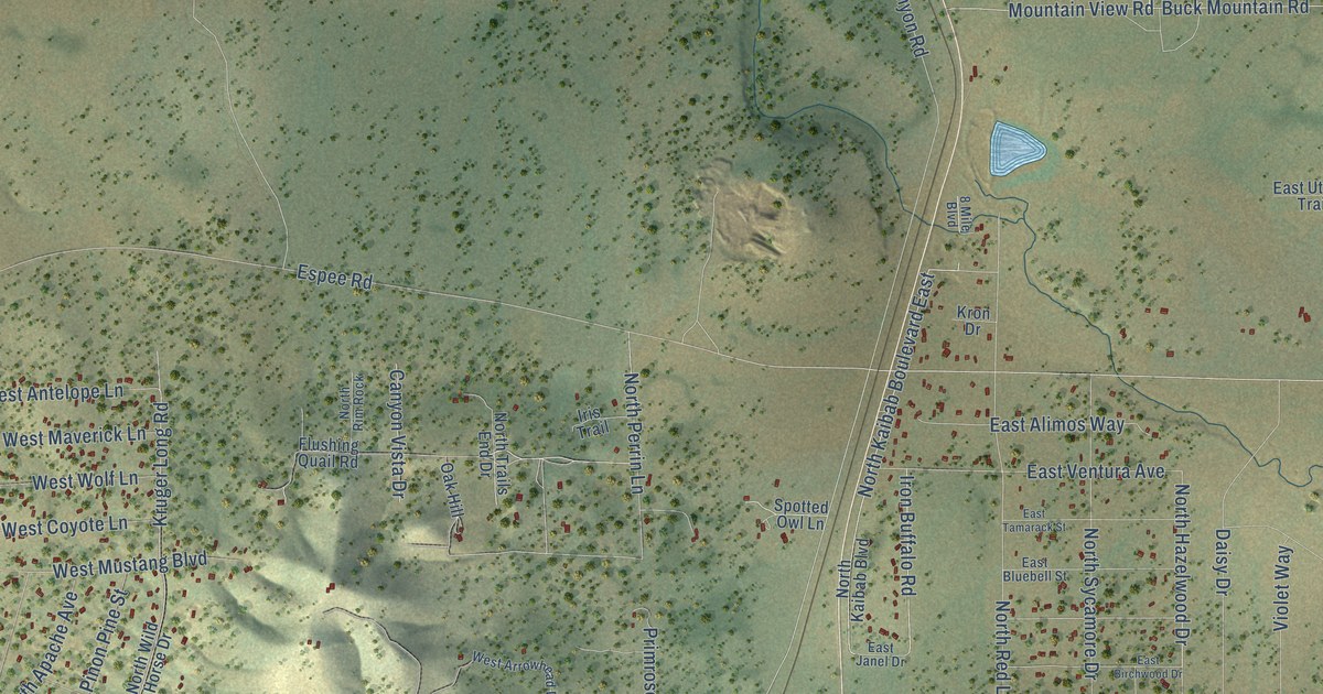 Map of Red Lake, Arizona in 2026