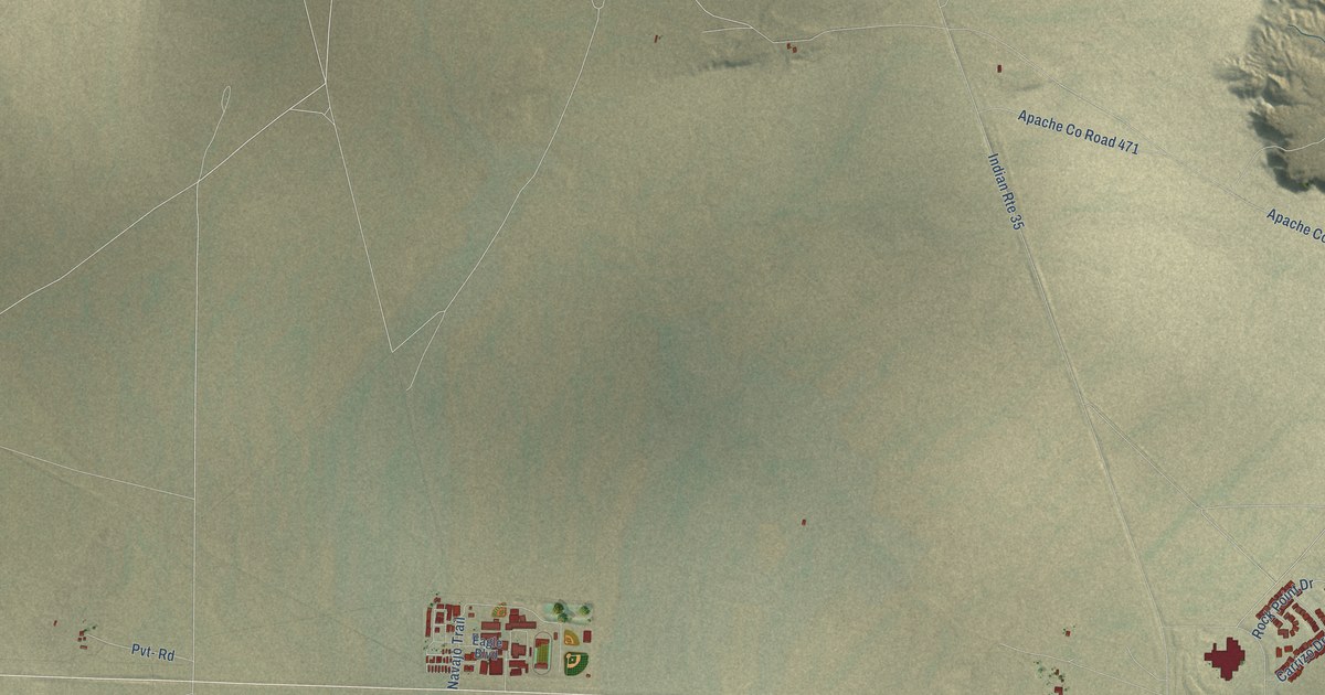 Detailed Map of Red Mesa, Arizona