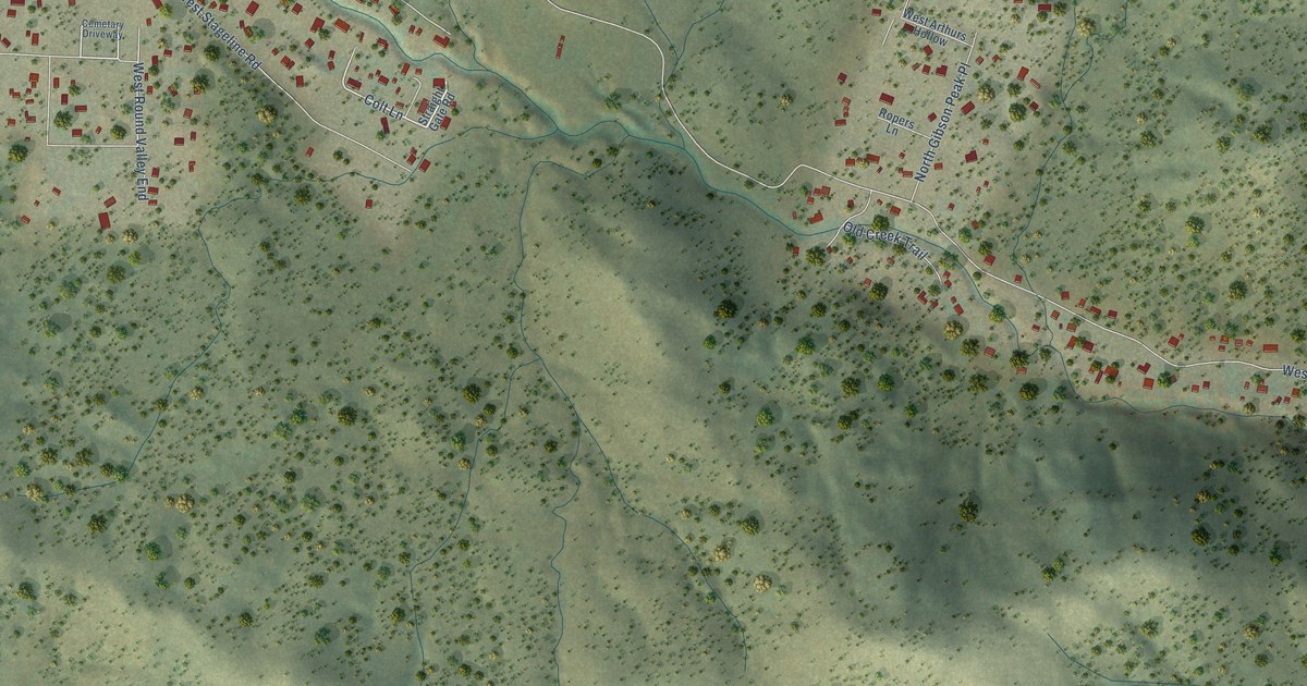 Detailed Map of Round Valley, Arizona