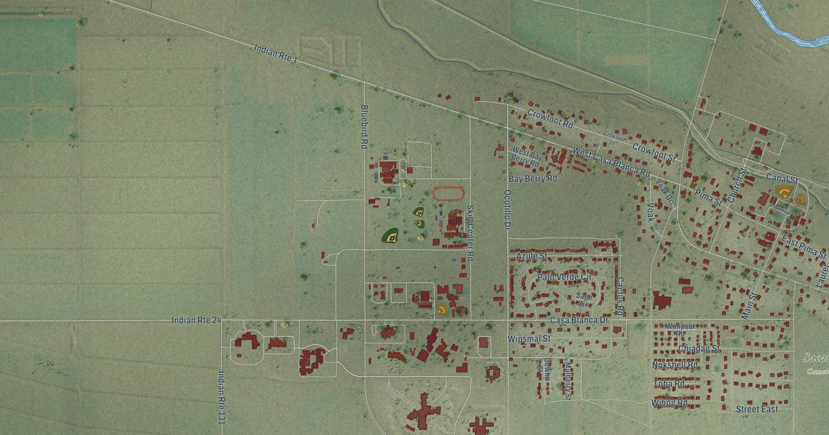 Map of Sacaton, Arizona in 2026