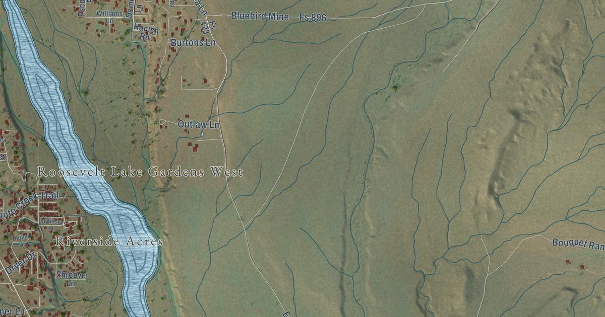 Detailed Map of Tonto Basin, Arizona