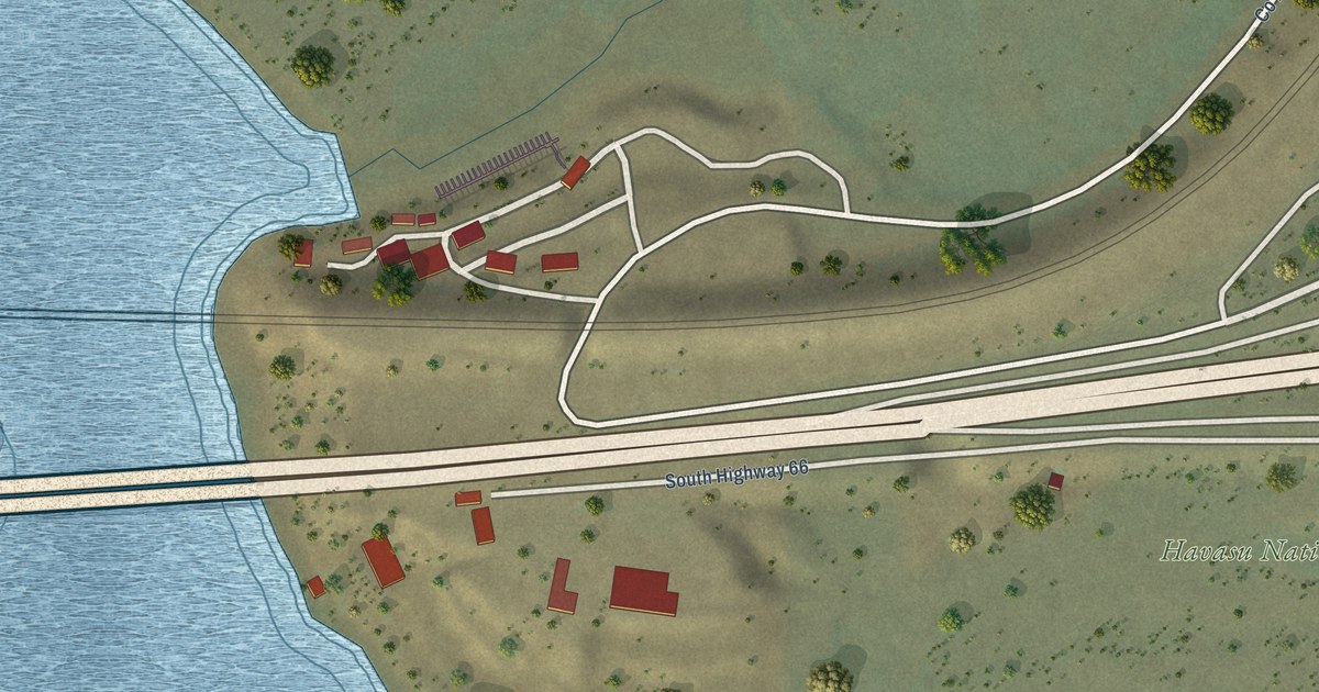 Map of Topock, Arizona in 2026