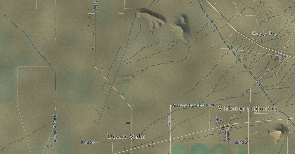 Map of Vicksburg, Arizona in 2026