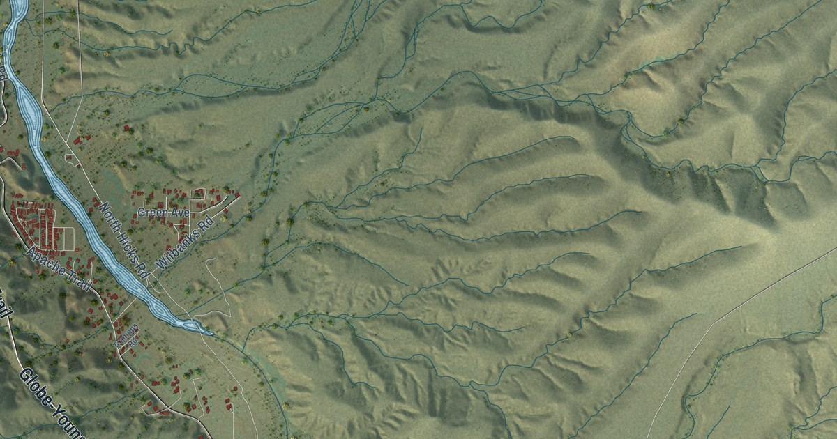 Detailed Map of Wheatfields, Arizona