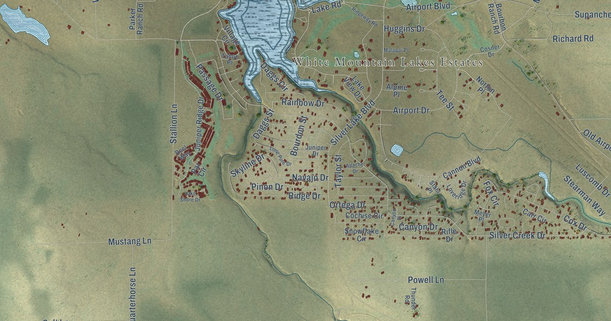 Map of White Mountain Lake, Arizona in 2026