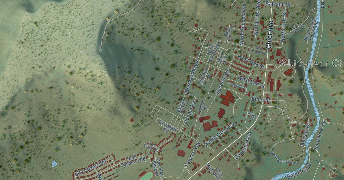 Map of Whiteriver, Arizona in 2026