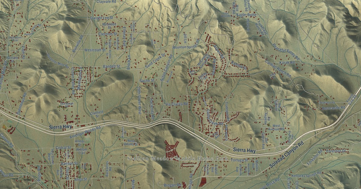 Map of Acton, California in 2026