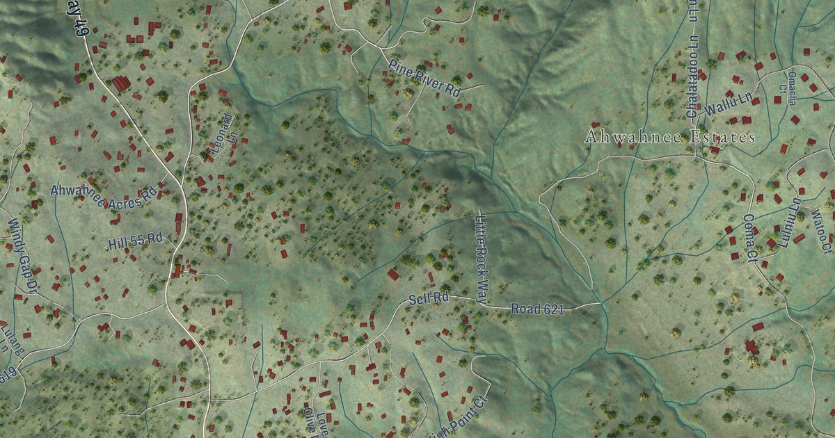 Map of Ahwahnee, California in 2026
