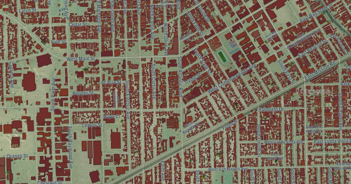 Map of Alhambra, California in 2026