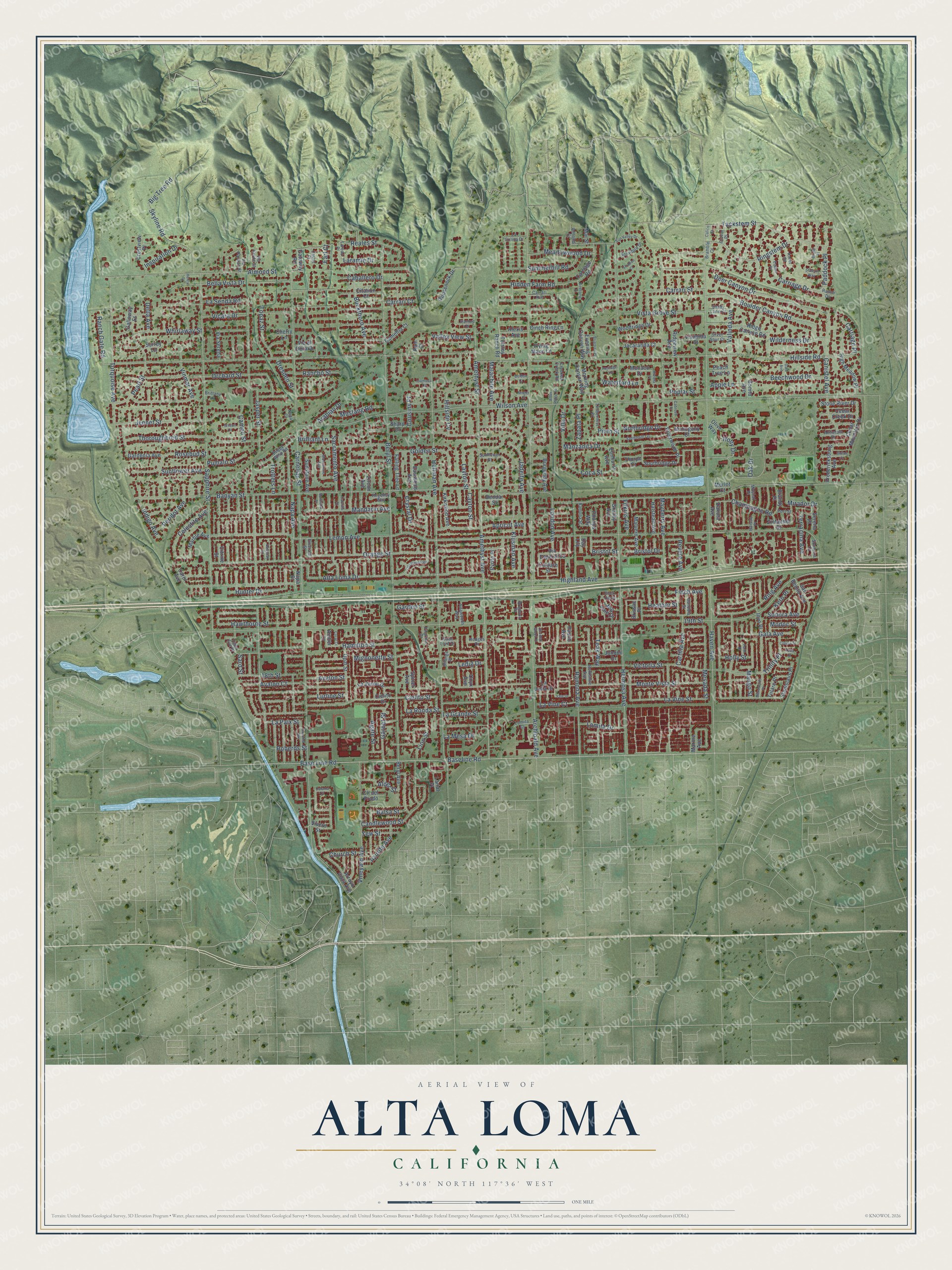 Watermarked full-map preview of Alta Loma, California