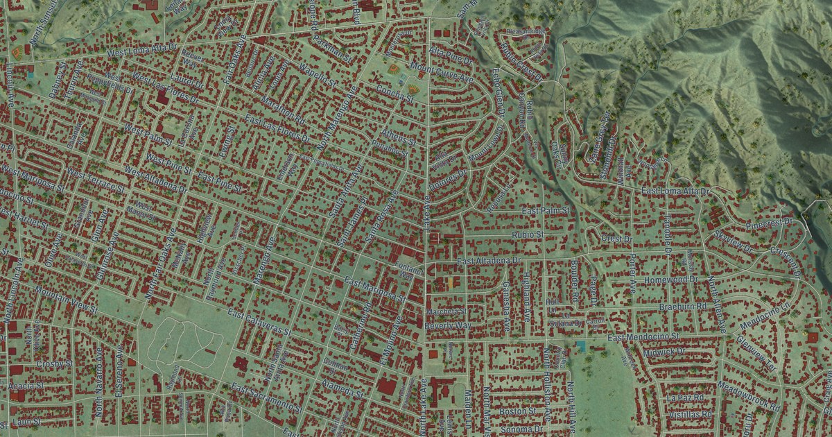 Map of Altadena, California in 2026