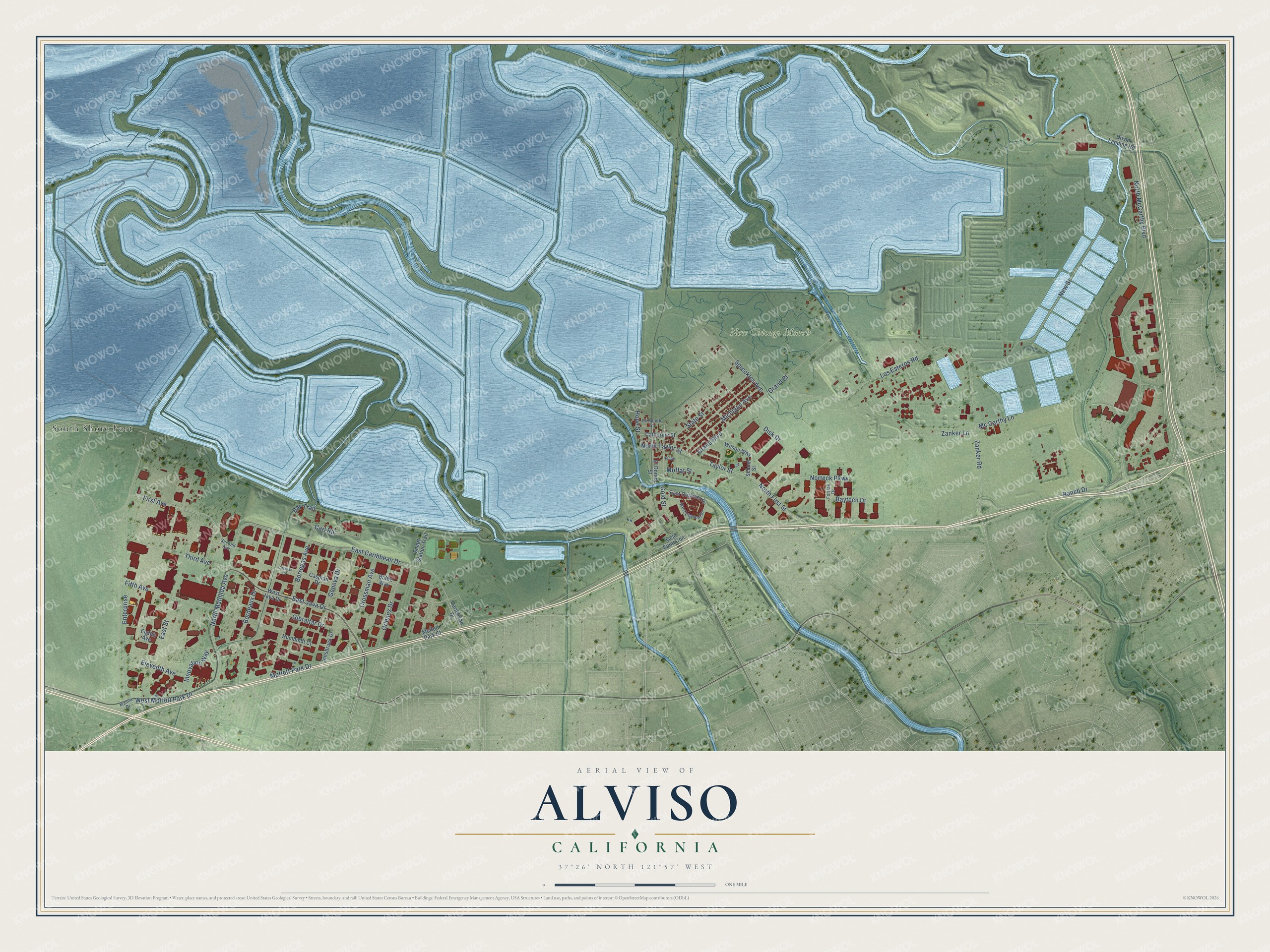 Watermarked full-map preview of Alviso, California
