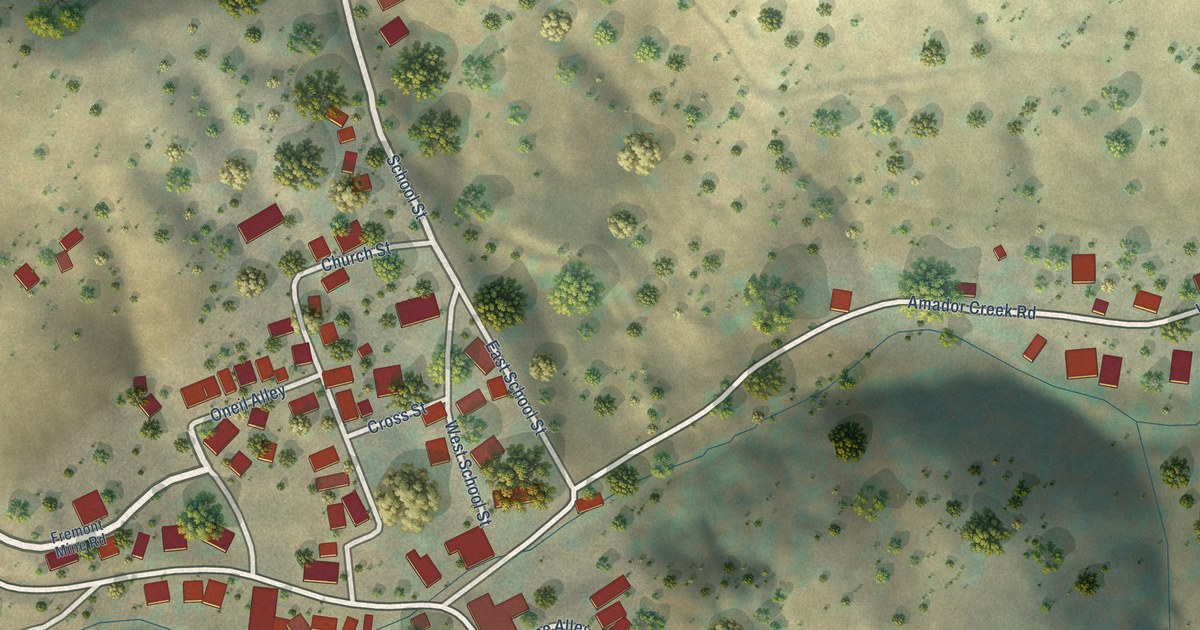 Map of Amador City, California in 2026