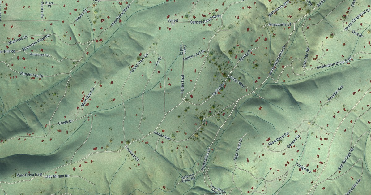 Map of Amador Pines, California in 2026