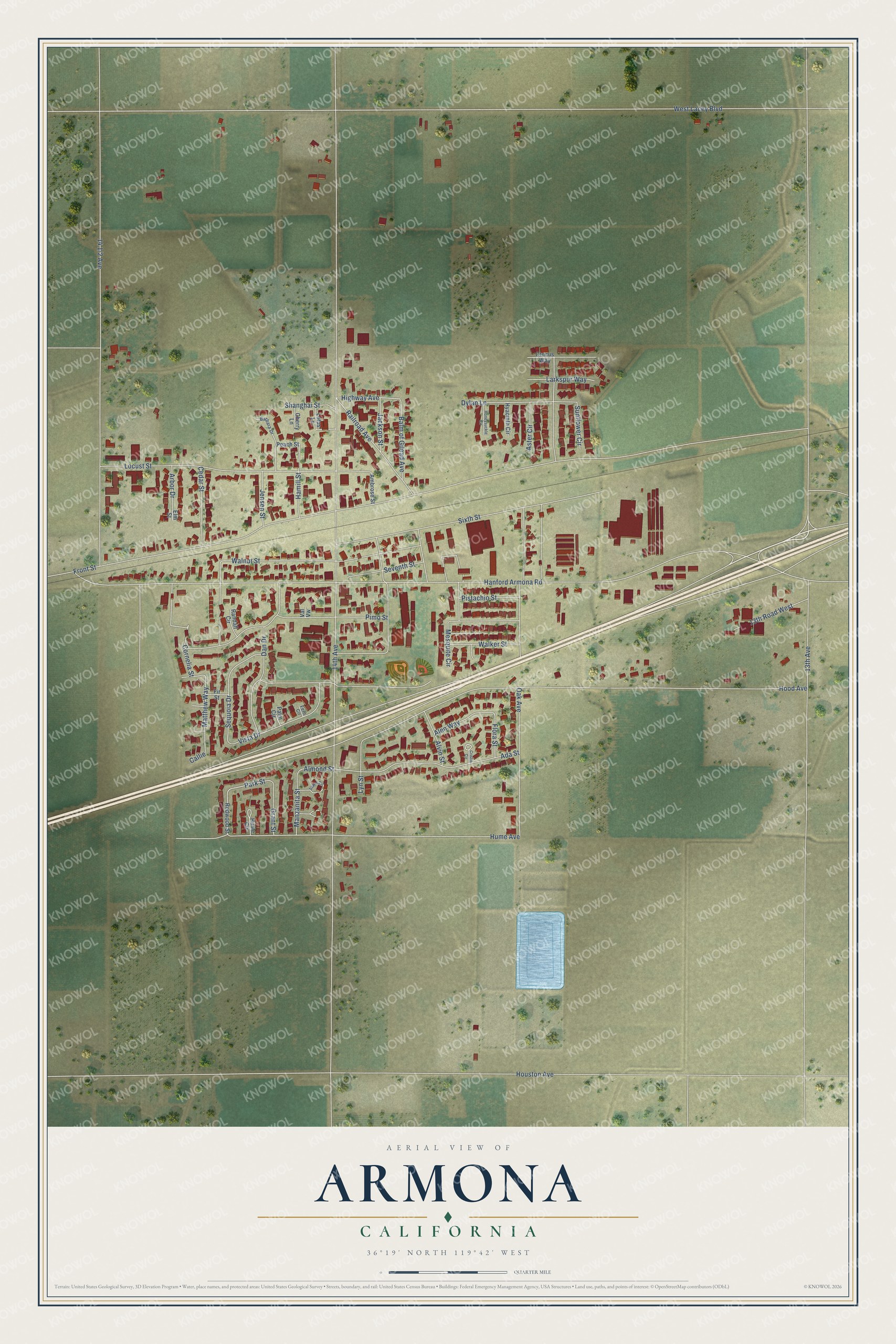 Watermarked full-map preview of Armona, California
