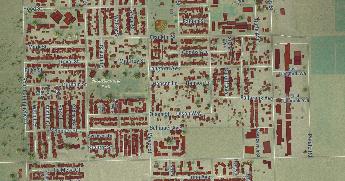 Map of Arvin, California in 2026