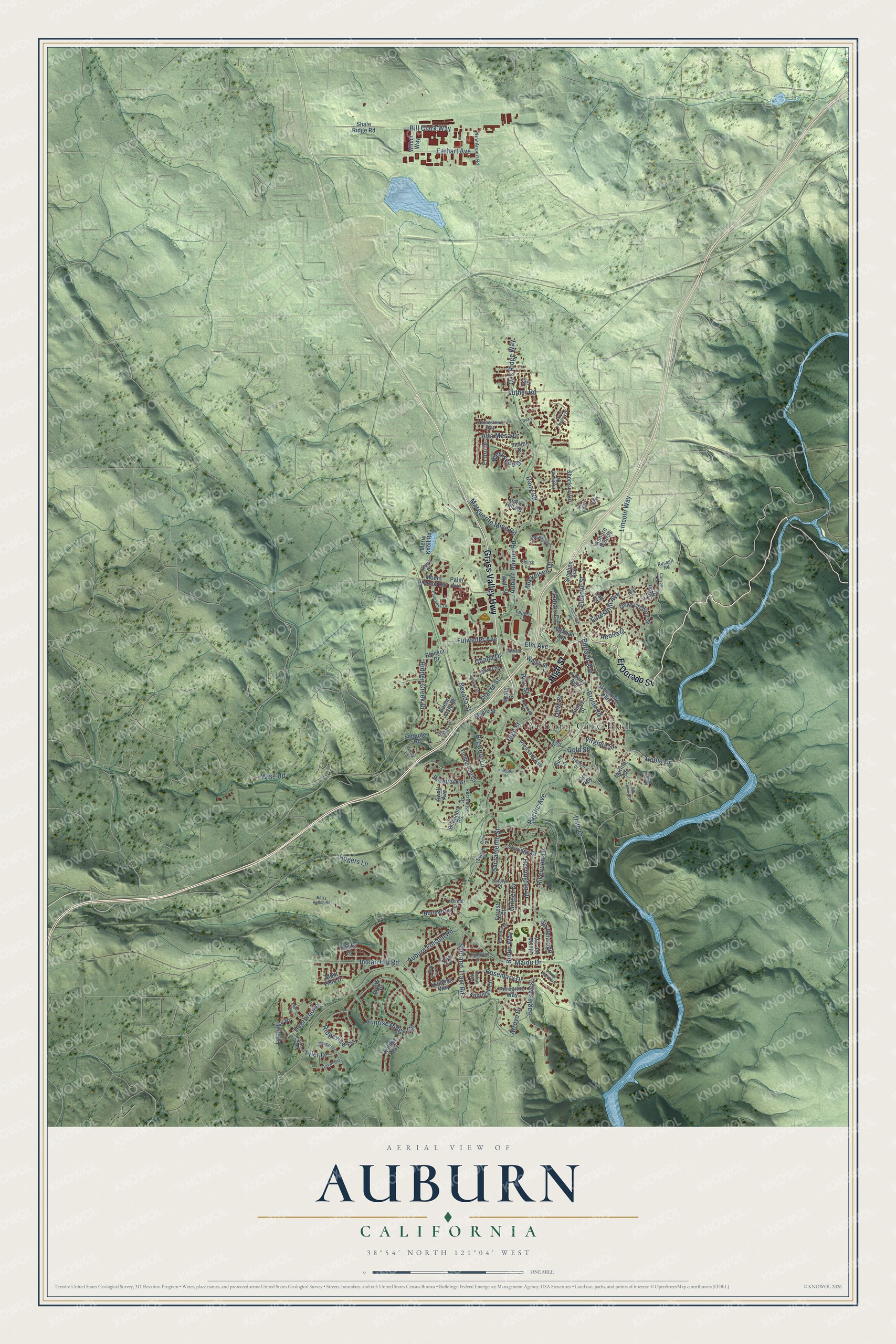 Watermarked full-map preview of Auburn, California
