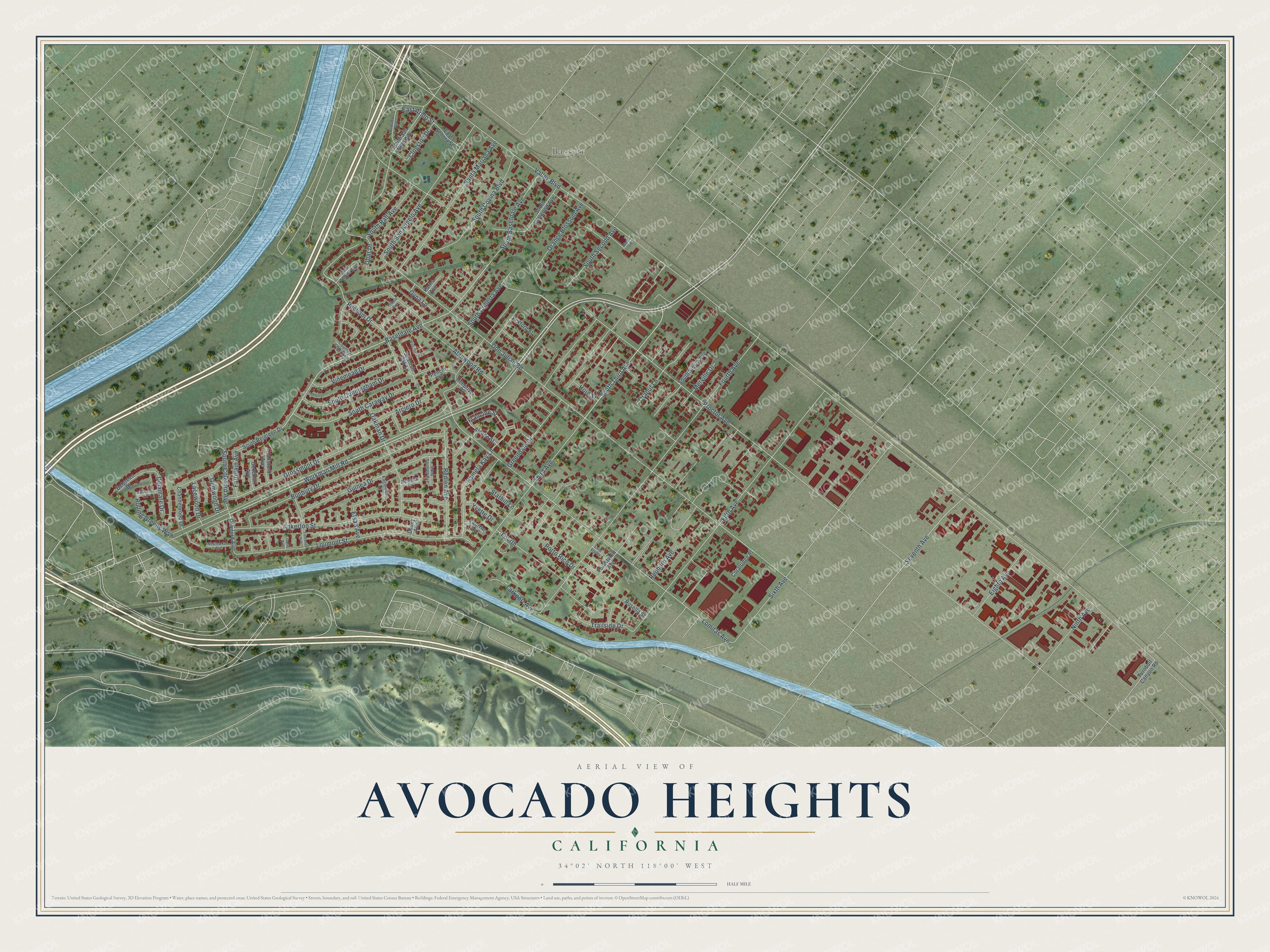 Watermarked full-map preview of Avocado Heights, California