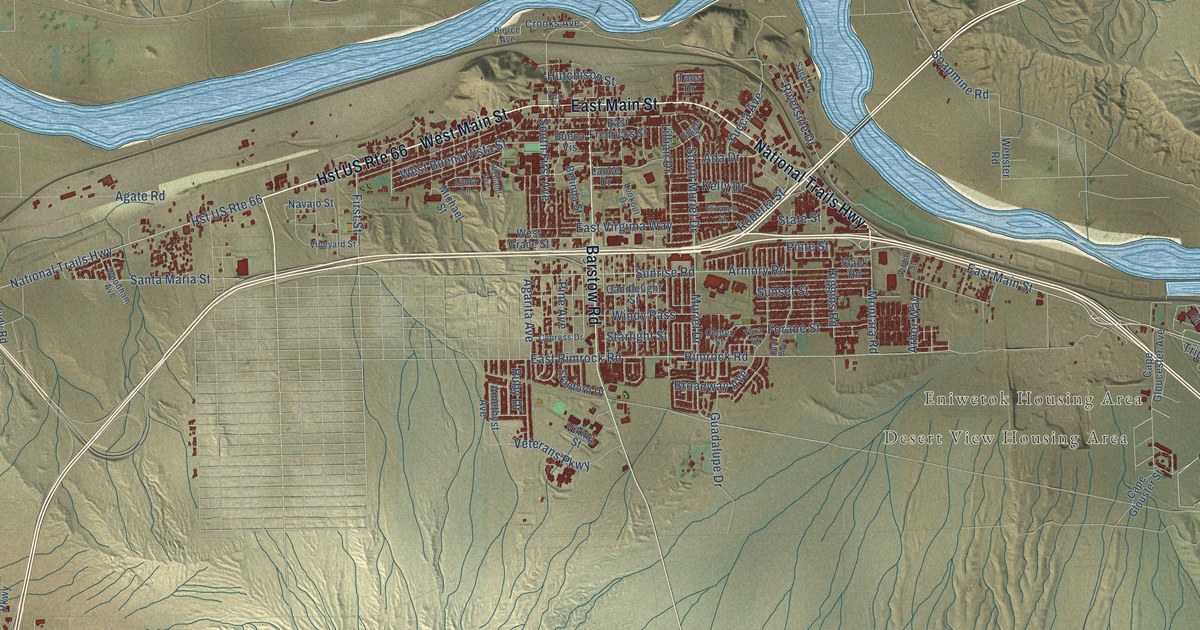 Map of Barstow, California in 2026