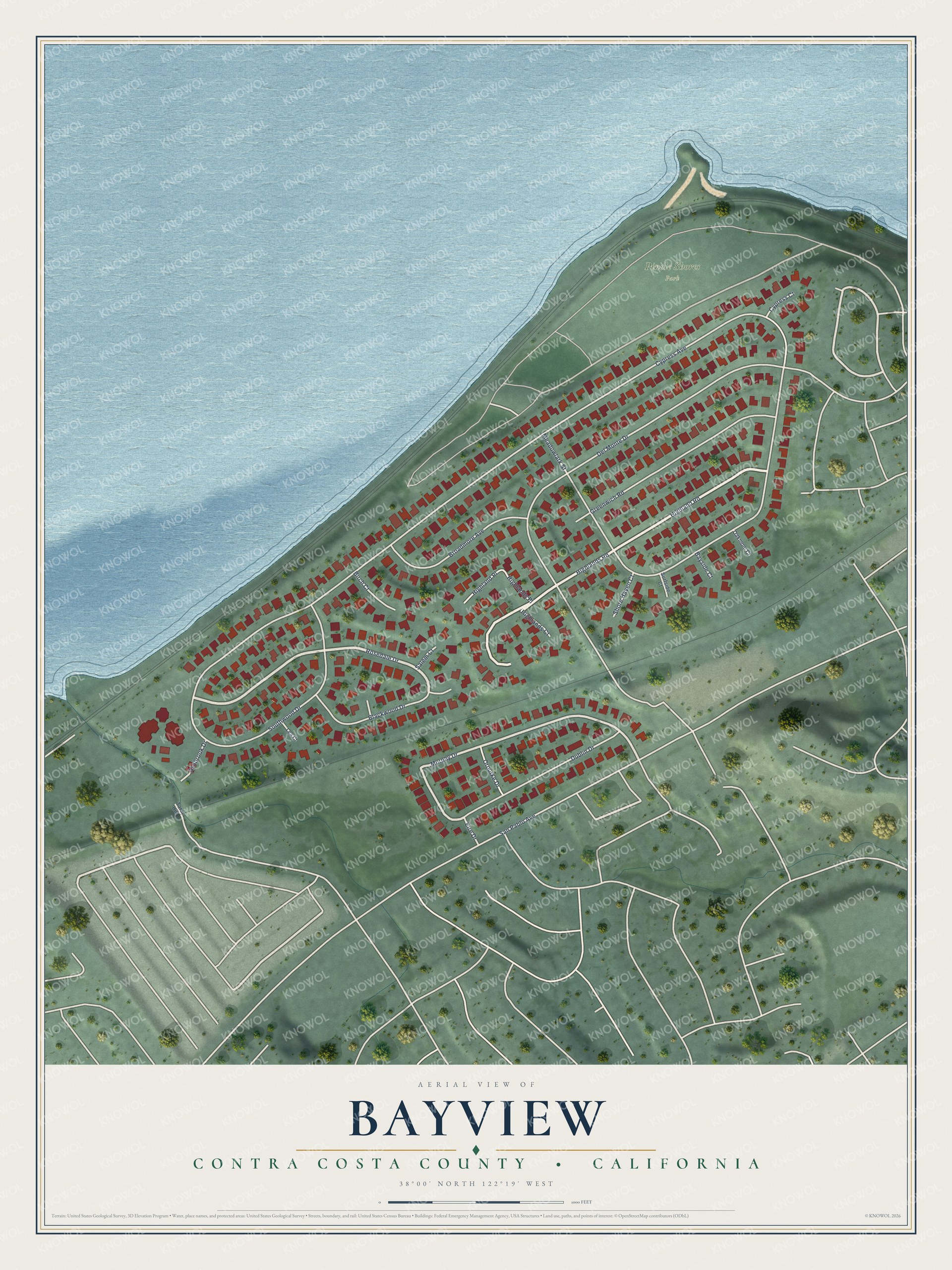 Watermarked full-map preview of Bayview, California