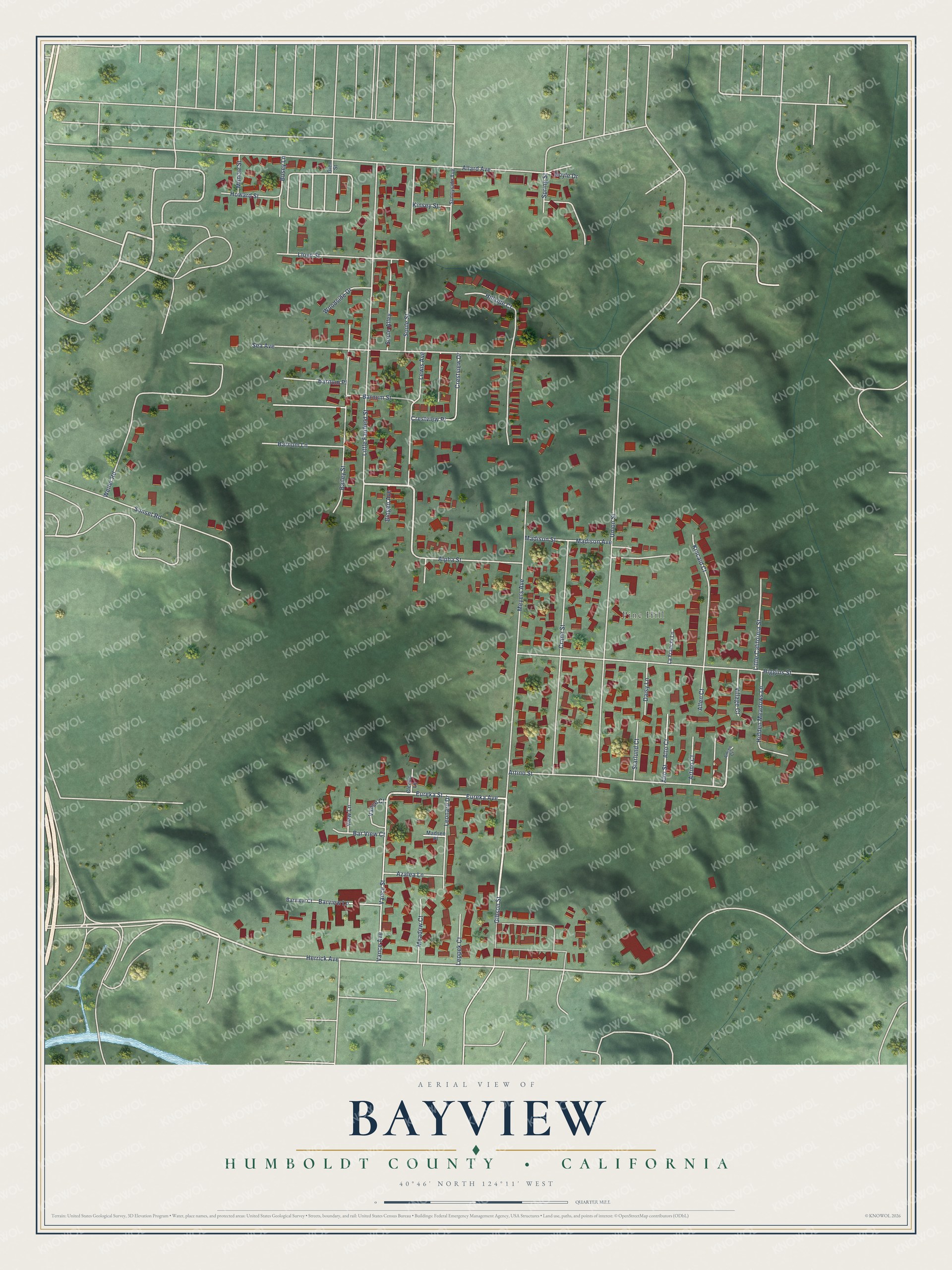 Watermarked full-map preview of Bayview, California