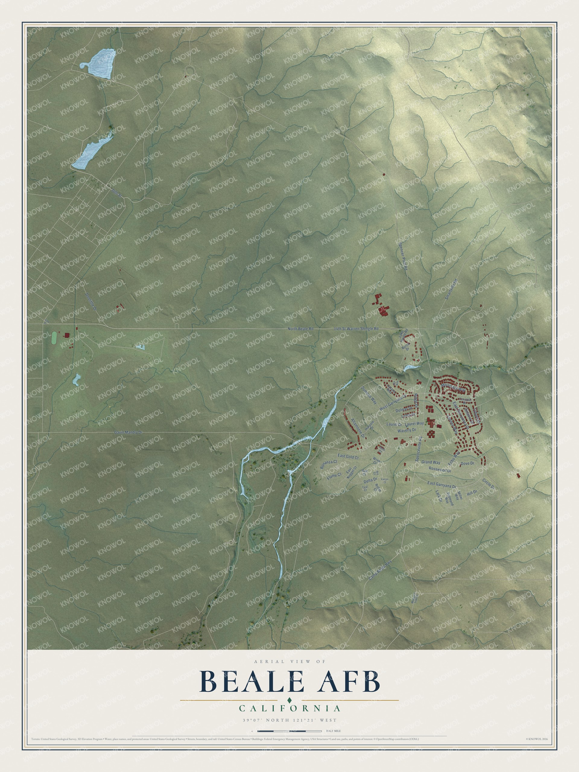Watermarked full-map preview of Beale AFB, California