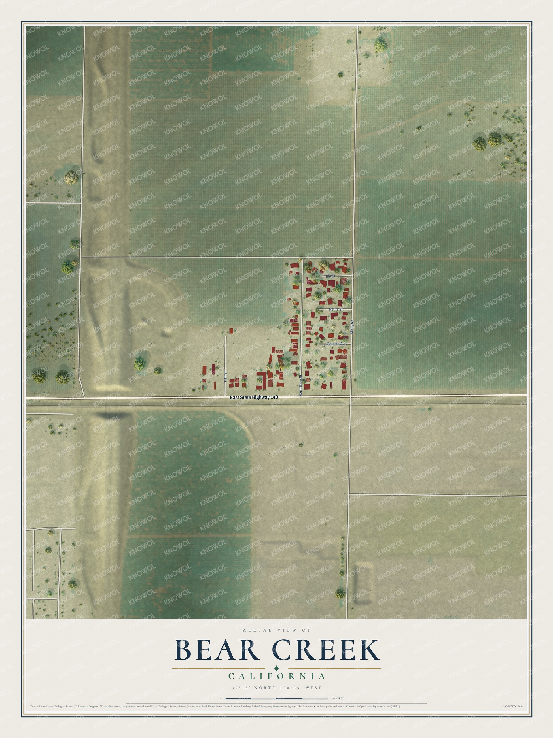 Watermarked full-map preview of Bear Creek, California