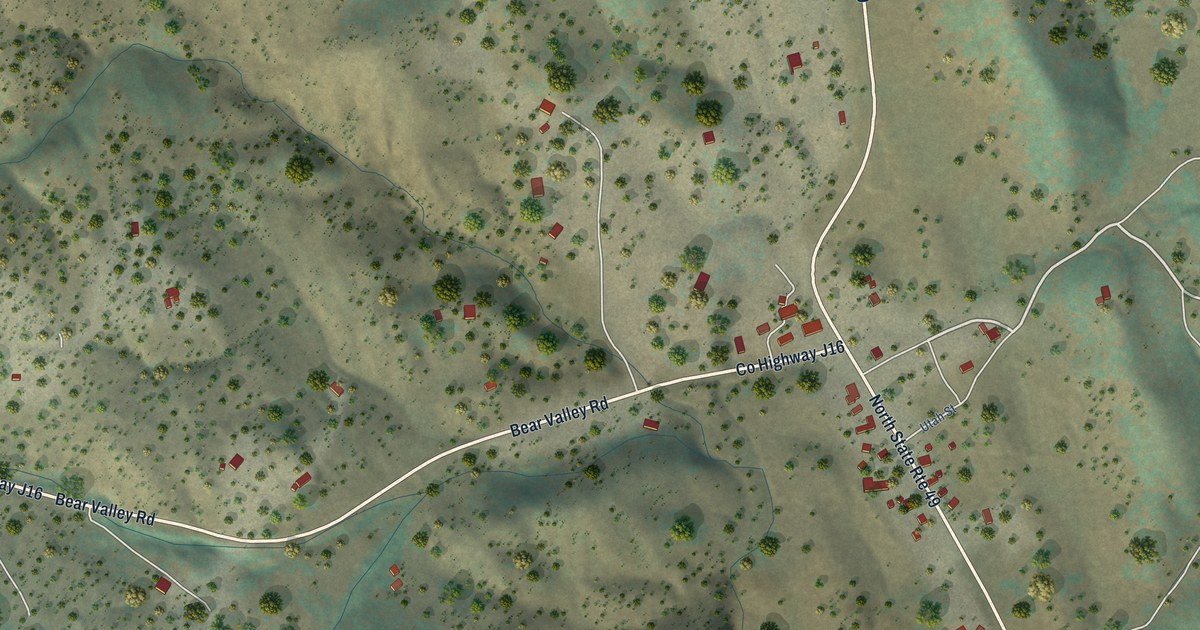 Map of Bear Valley, California in 2026