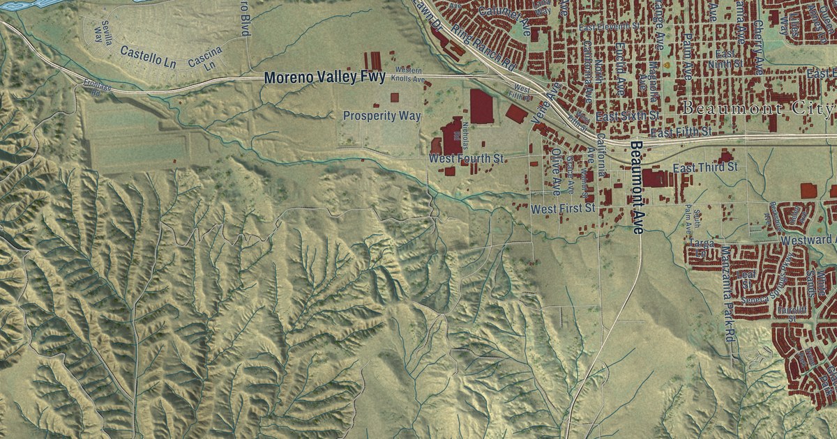 Map of Beaumont, California in 2026