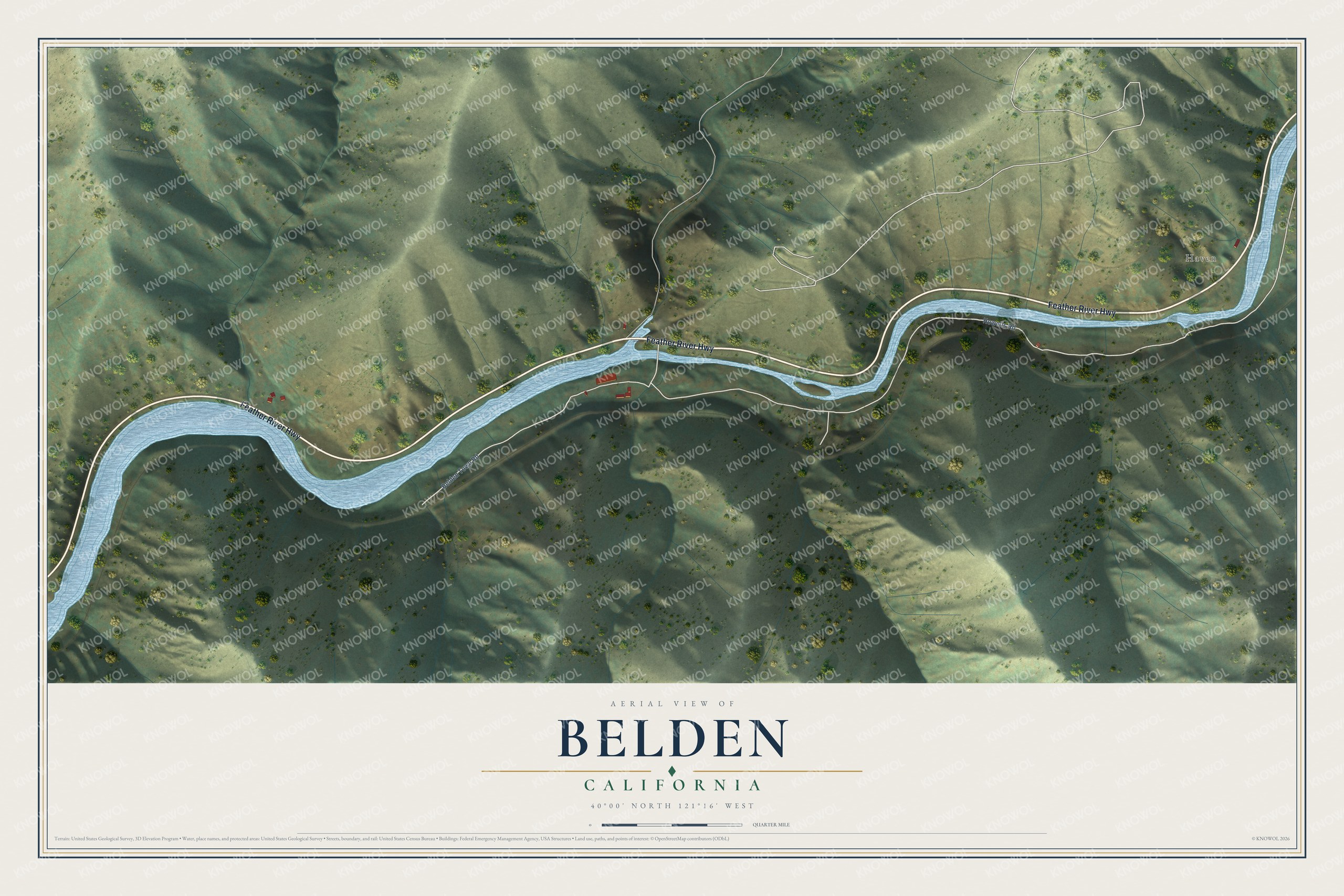 Watermarked full-map preview of Belden, California