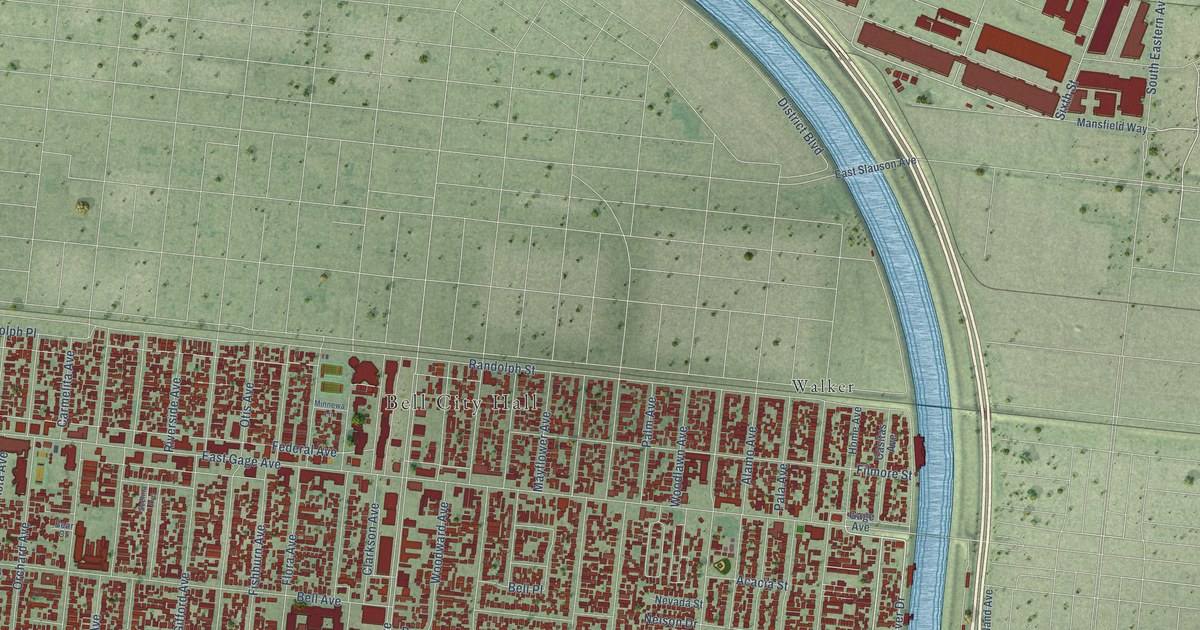 Map of Bell, California in 2026