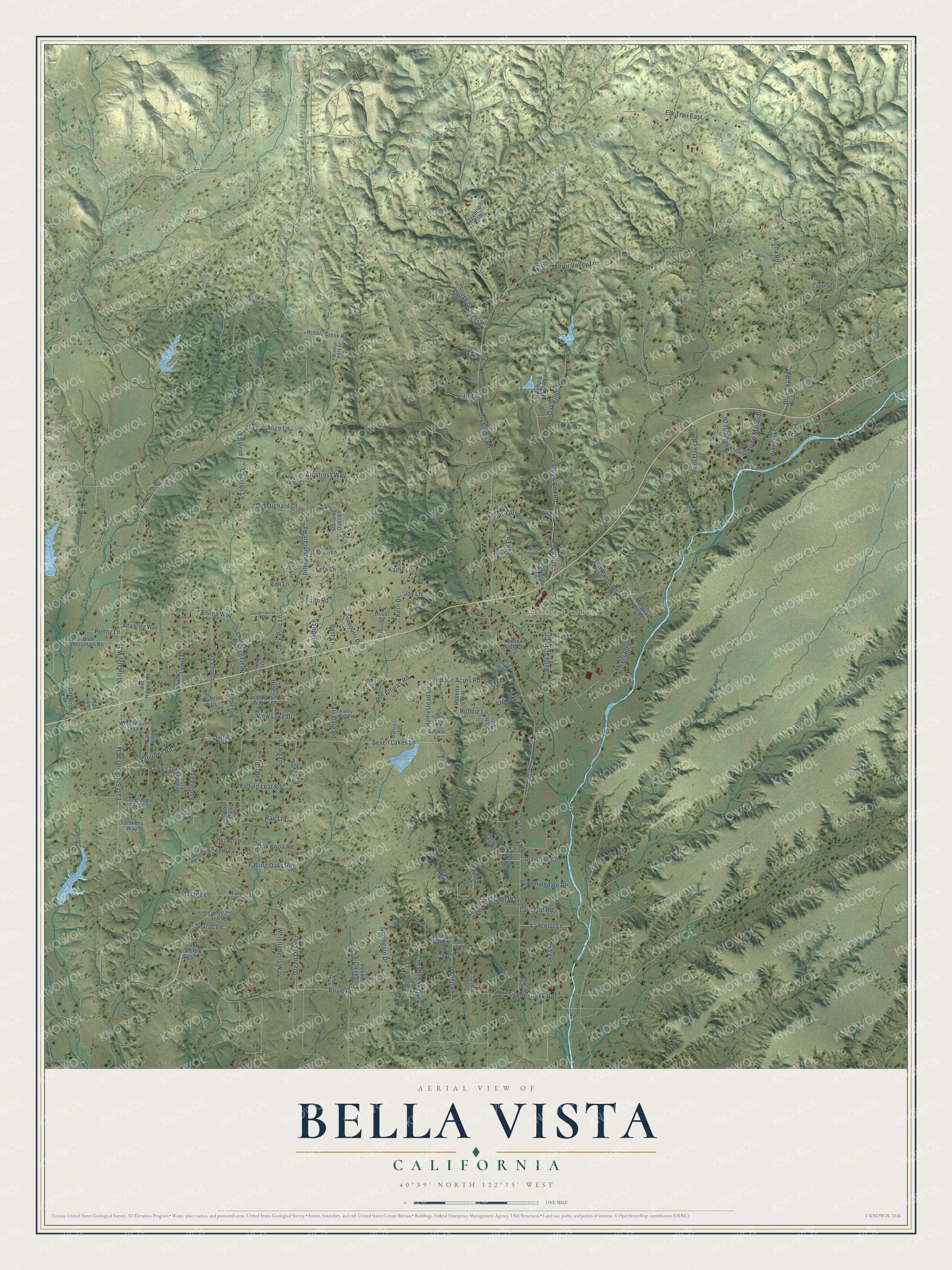 Watermarked full-map preview of Bella Vista, California