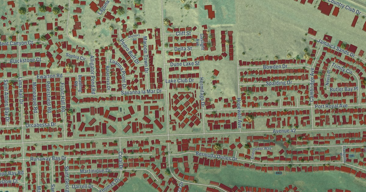 Map of Bermuda Dunes, California in 2026
