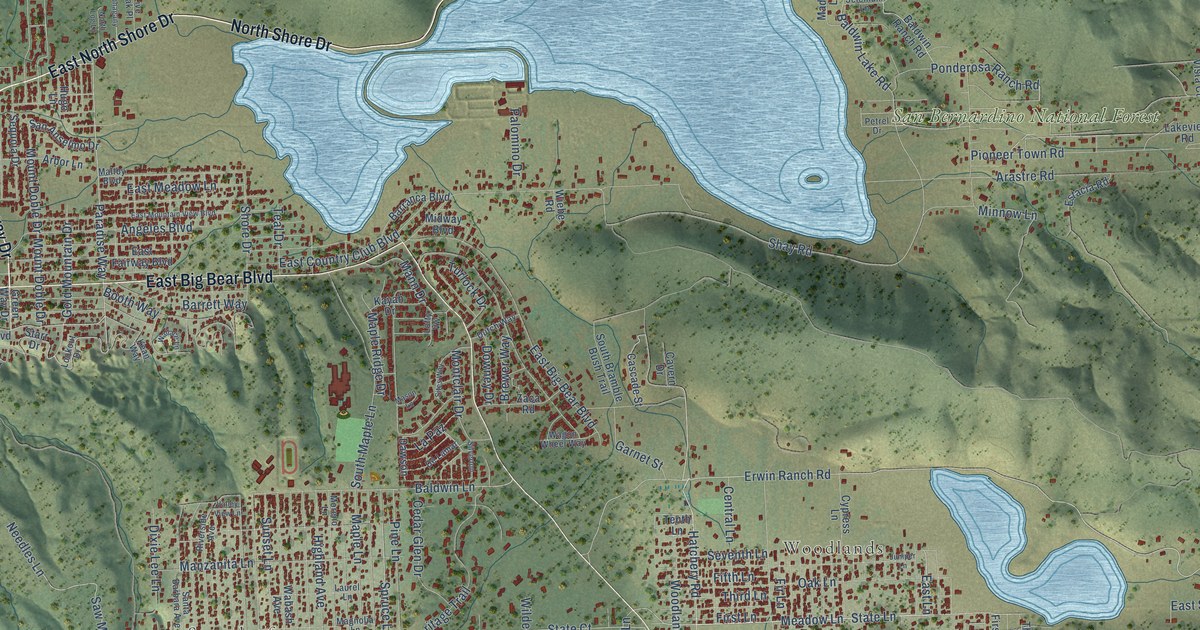 Map of Big Bear City, California in 2026