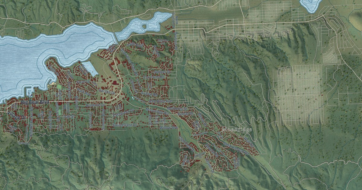Map of Big Bear Lake, California in 2026