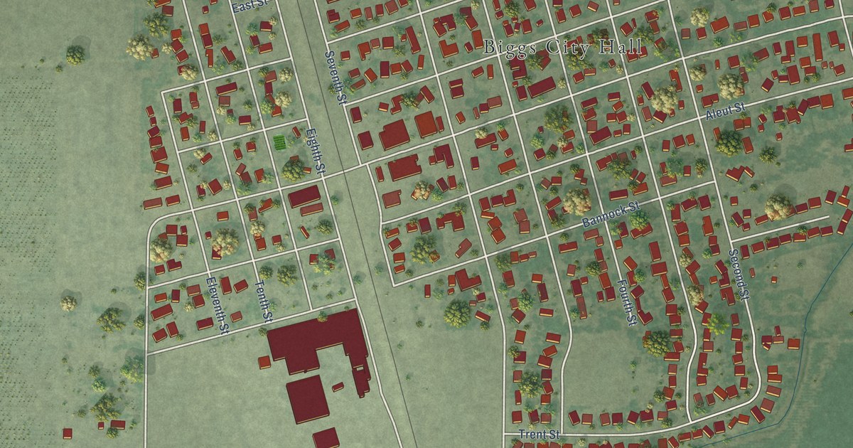 Map of Biggs, California in 2026
