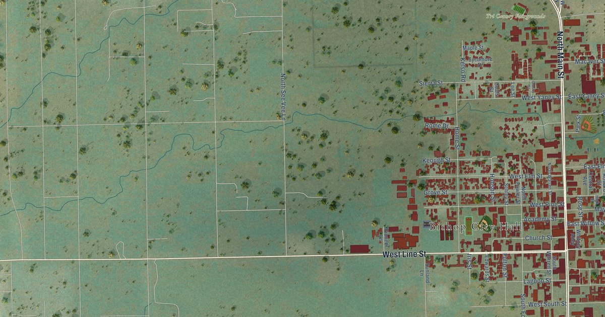 Map of Bishop, California in 2026