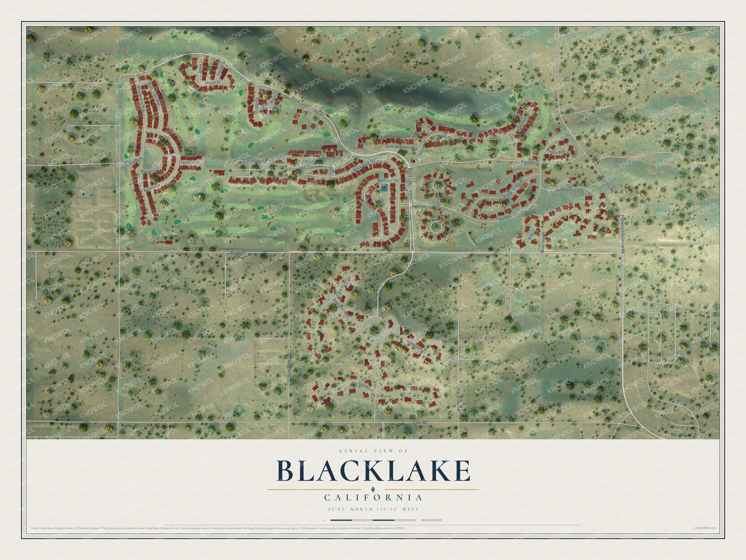 Watermarked full-map preview of Blacklake, California