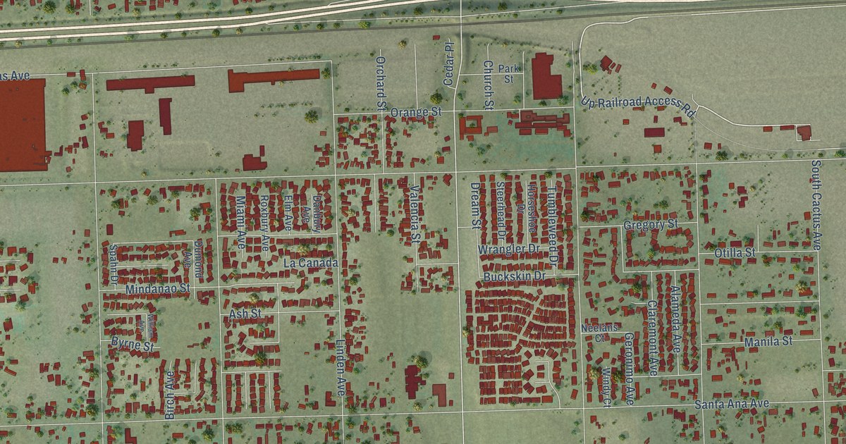 Map of Bloomington, California in 2026