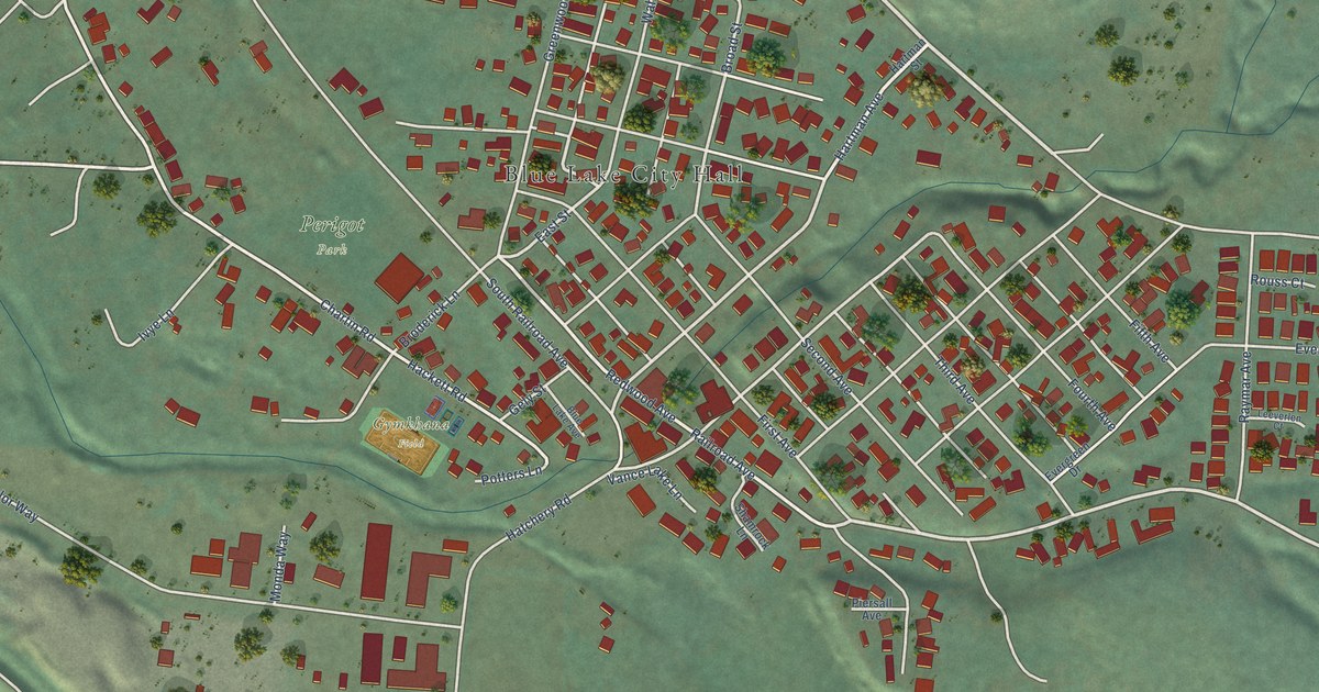 Map of Blue Lake, California in 2026
